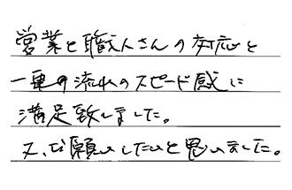 東京都杉並区 T.A様からの工事完了後評価